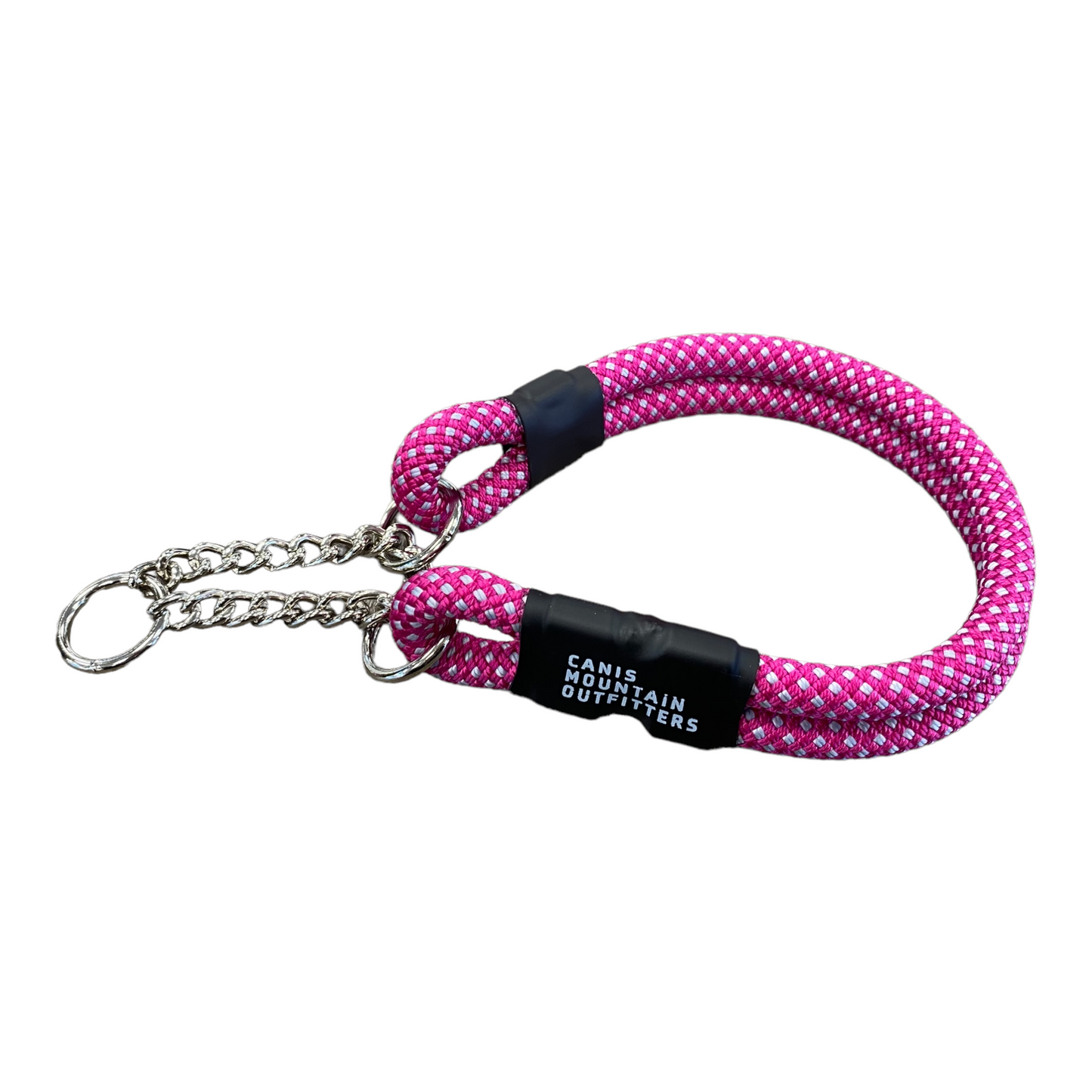 Martingale Rope Collar - Rugged Series - Pink/White 10mm